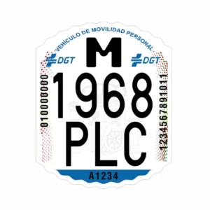 Matrícula homologada DGT para patinetes eléctricos